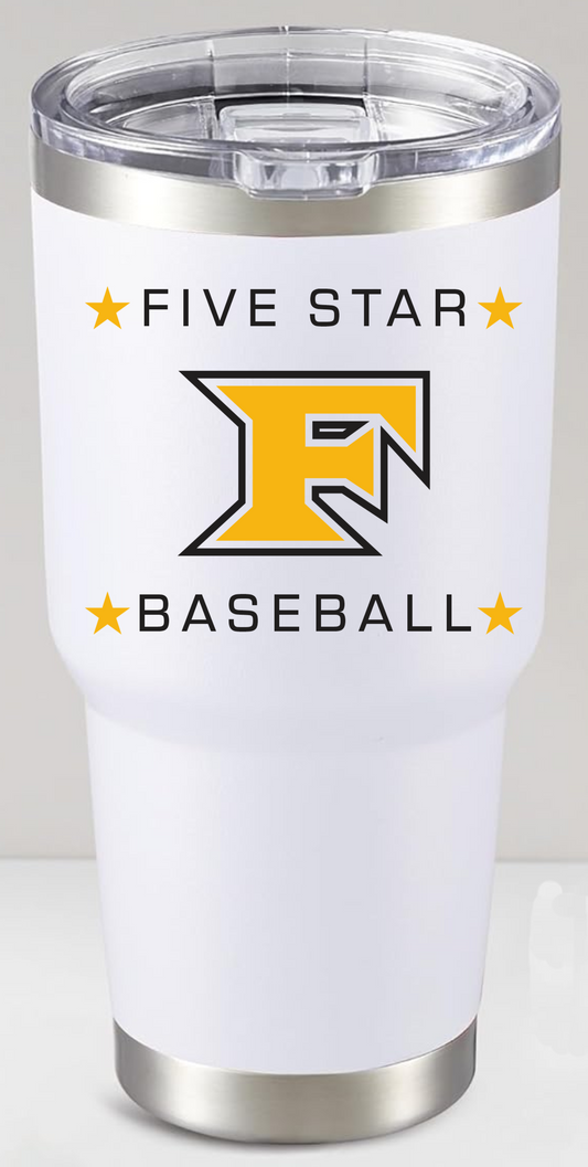 5 Star White 30oz Tumbler