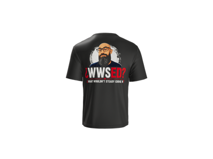 No Pants Show WWSED Tee - back view with Steady Eddie graphic