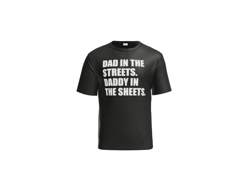 No Pants Dad In The Streets Tee - Black, front view
