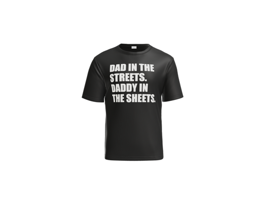 No Pants Dad In The Streets Tee - Black, front view