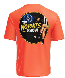 No Pants Show DEGEN-ARMY T-Shirt - Neon Orange, back view
