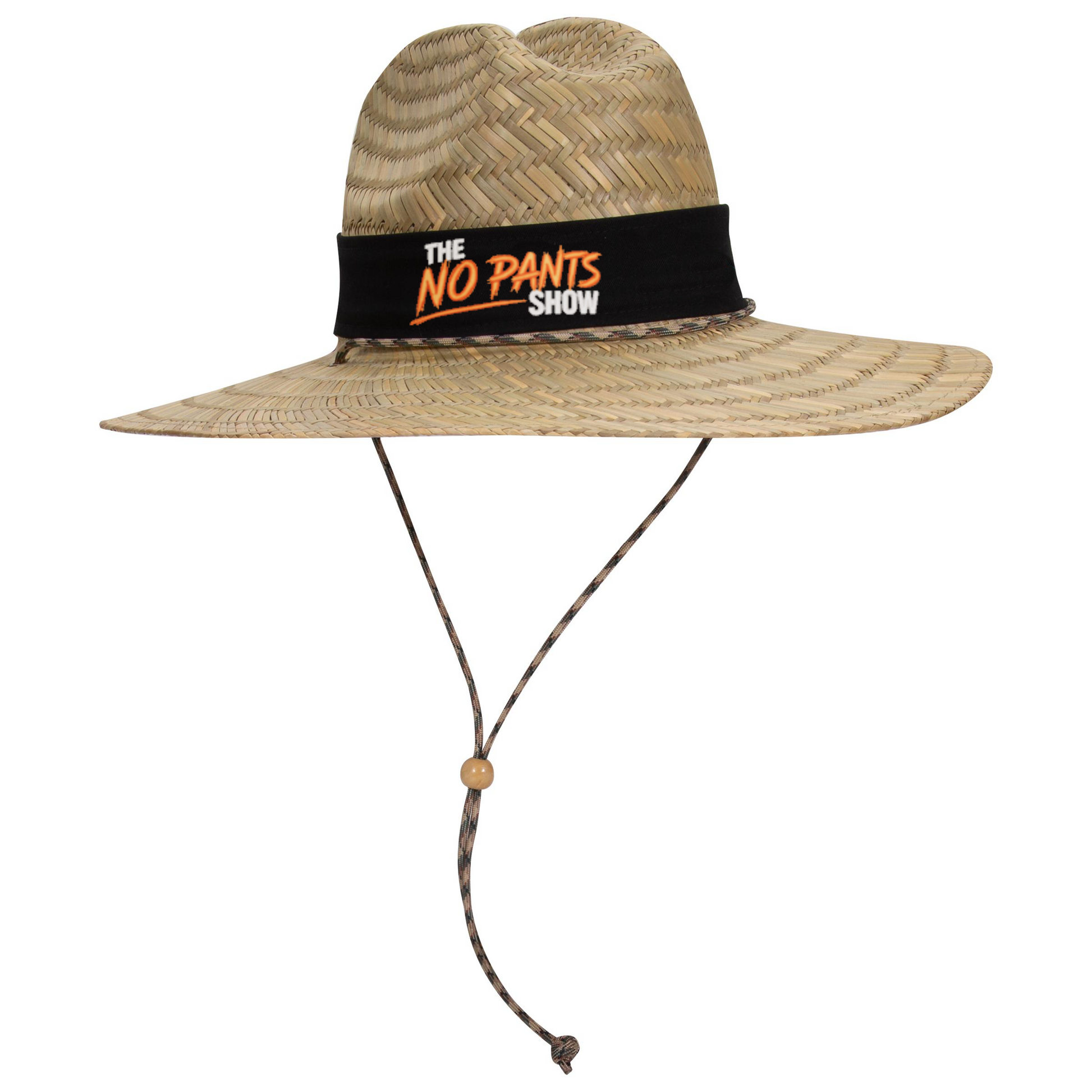 No Pants Show Straw Hat - front view with branded band