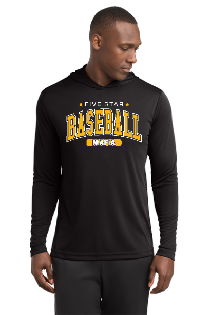 5 Star Baseball Long Sleeve Hooded T-shirt