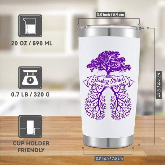Starkey Strides White 20oz Tumbler