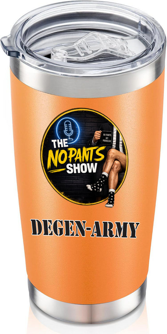 No Pants Show Tumbler 20oz - Orange