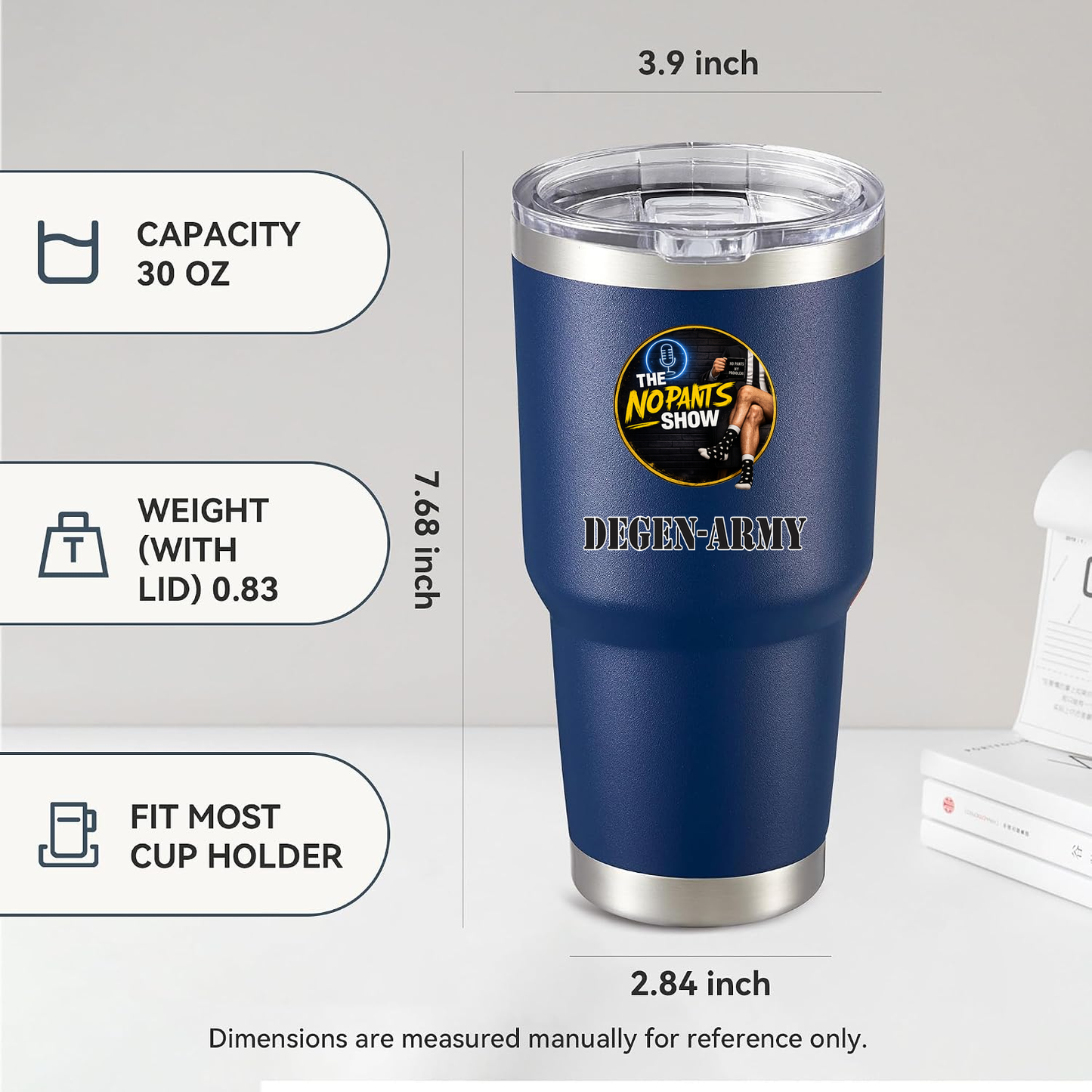 No Pants Show Tumbler 30oz - Navy