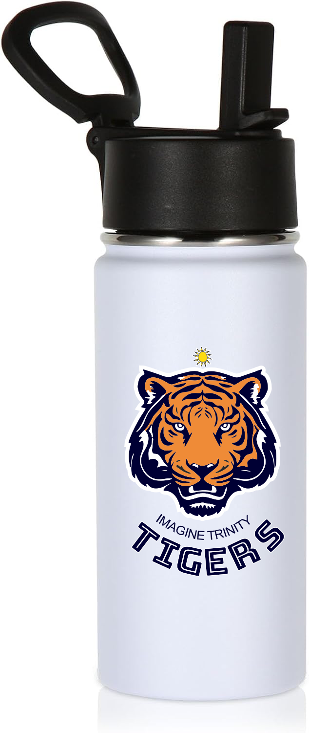 Imagine Trinity Tigers Kids Water Bottle 16oz - White
